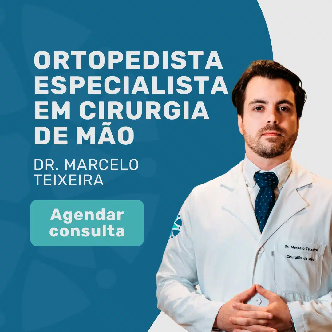 Ortopedista Especialista em Cirurgia de Mão pelo Bradesco 1 Entre em contato para agendar sua consulta com Dr. Marcelo Teixeira, médico ortopedista especialista em cirurgia de mão em São Paulo