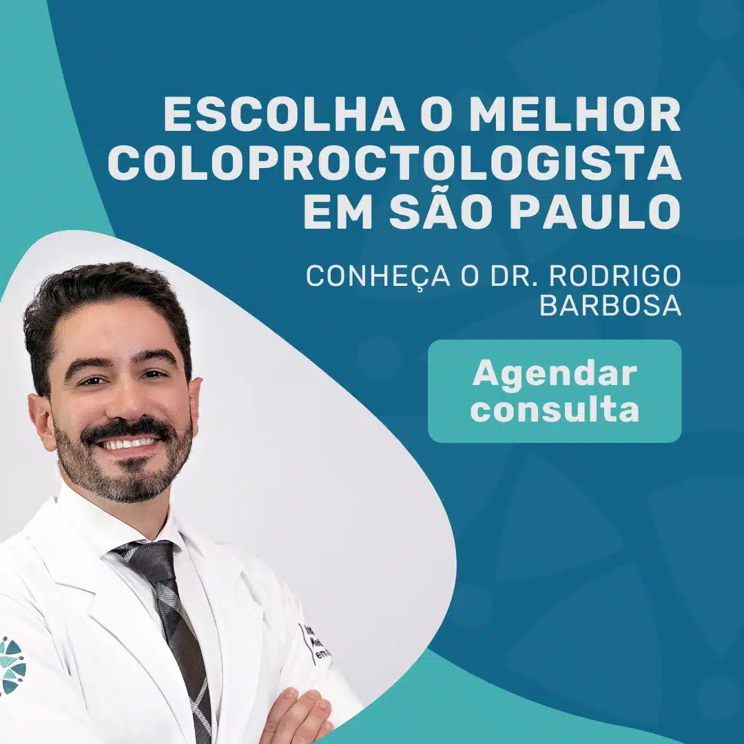 Como escolher um Coloproctologista referência no Brasil 4 Dr. Rodrigo Barbosa, coloproctologista, explicando critérios médicos para escolher um especialista no Brasil