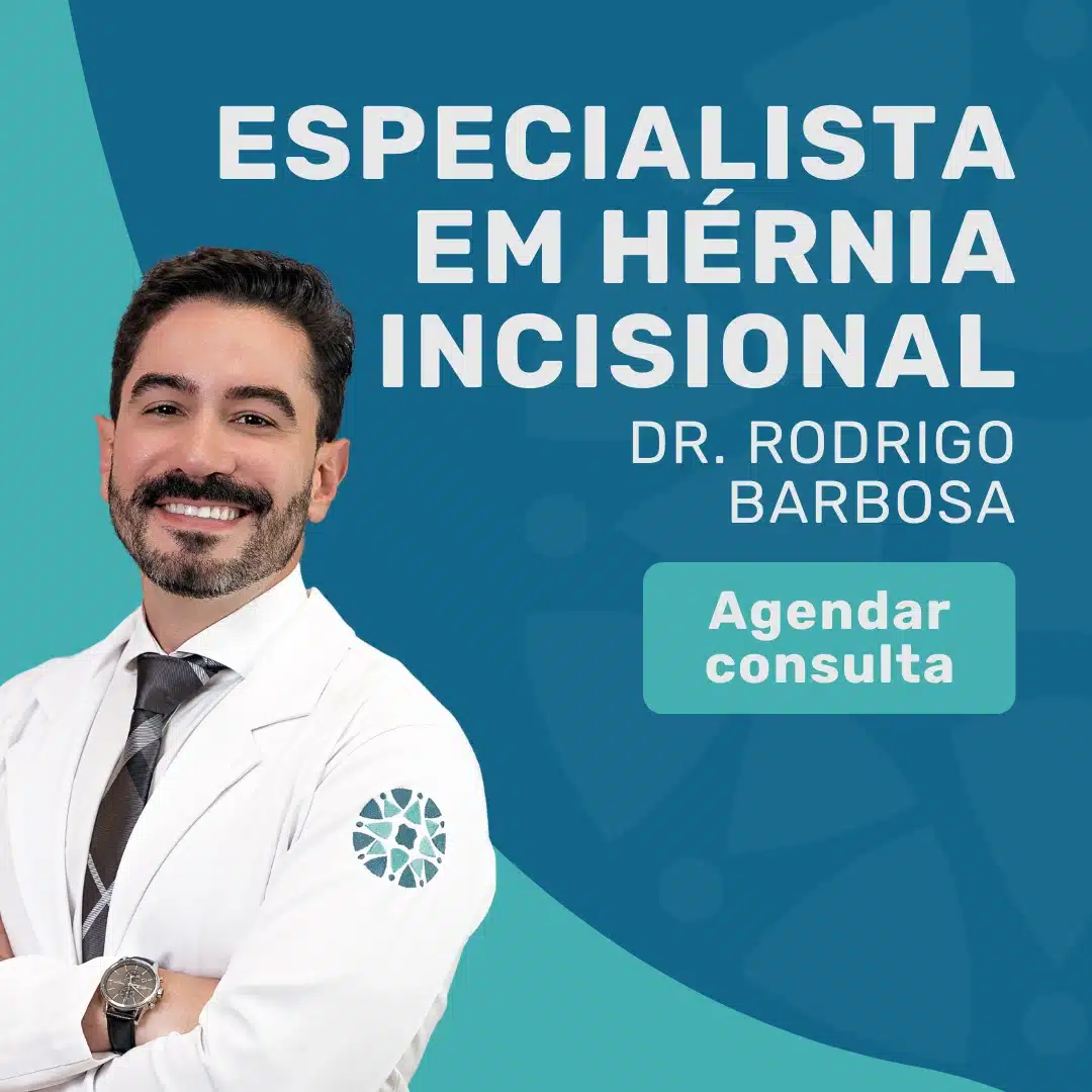 Hérnia voltou após cirurgia? Entenda por quê 1 Entre em contato para agendar sua consulta com Dr. Rodrigo Barbosa, cirurgião do aparelho digestivo Especialista em Hérnia Incisional em São Paulo