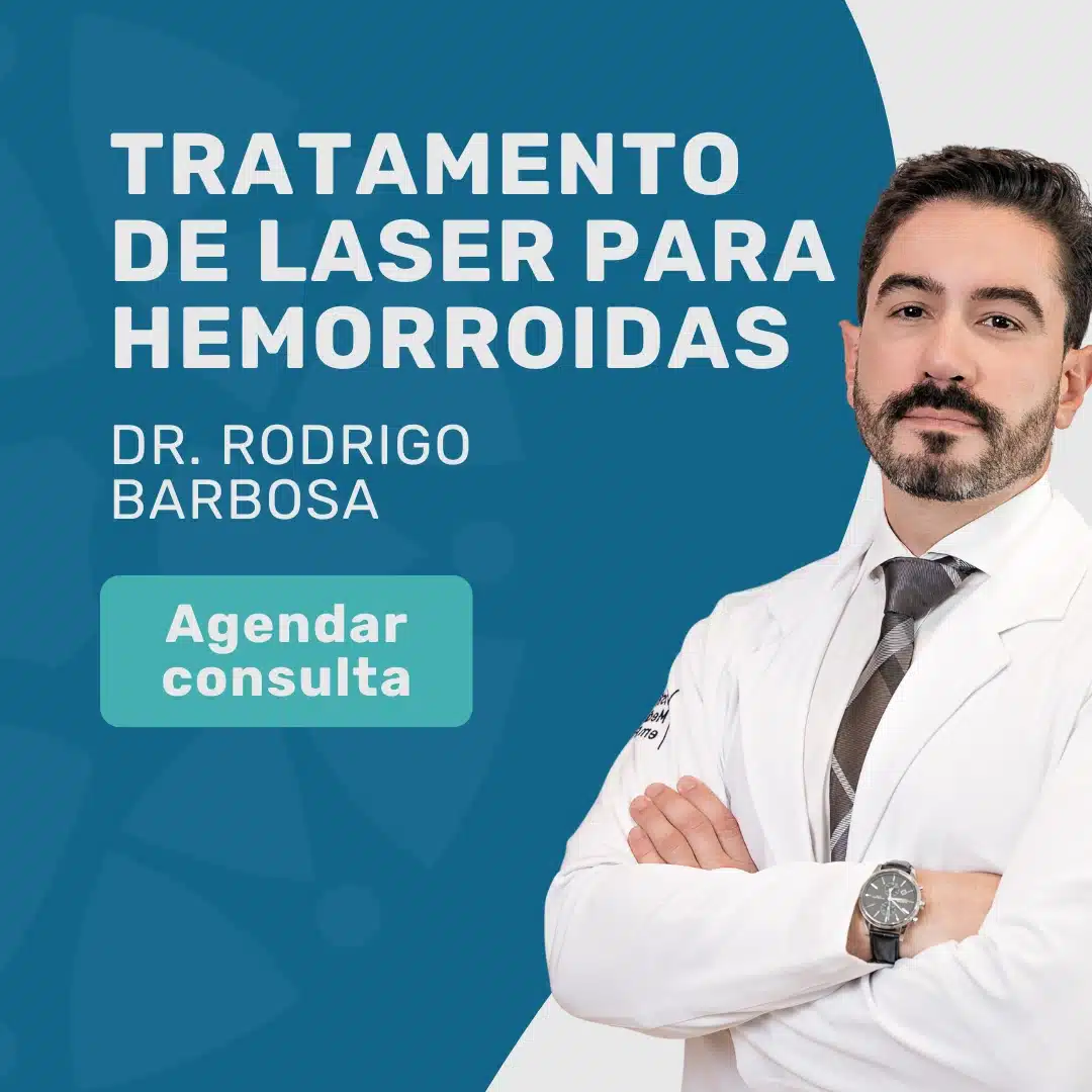 Laser para hemorroidas: saiba mais sobre a tecnologia 2 Entre em contato para agendar sua consulta com Dr. Rodrigo Barbosa, coloproctologista em São Paulo, para realizar seu tratamento de laser para hemorroidas