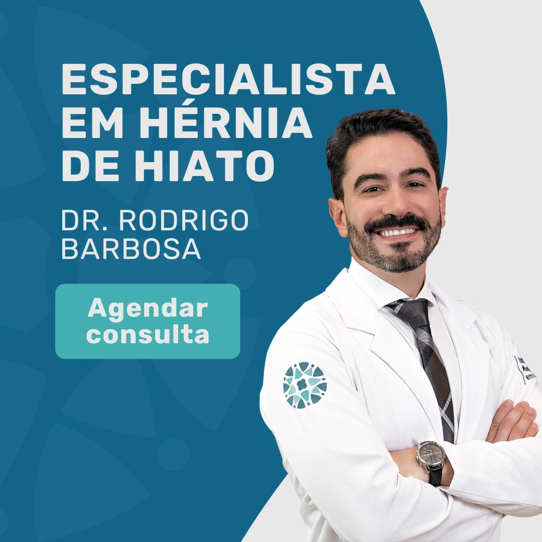 Especialista em Hérnia de Hiato: quando marcar consulta? 1 Olá, vim do site e gostaria de agendar uma consulta com o Dr. Rodrigo Barbosa para tratamento de hérnias de hiato