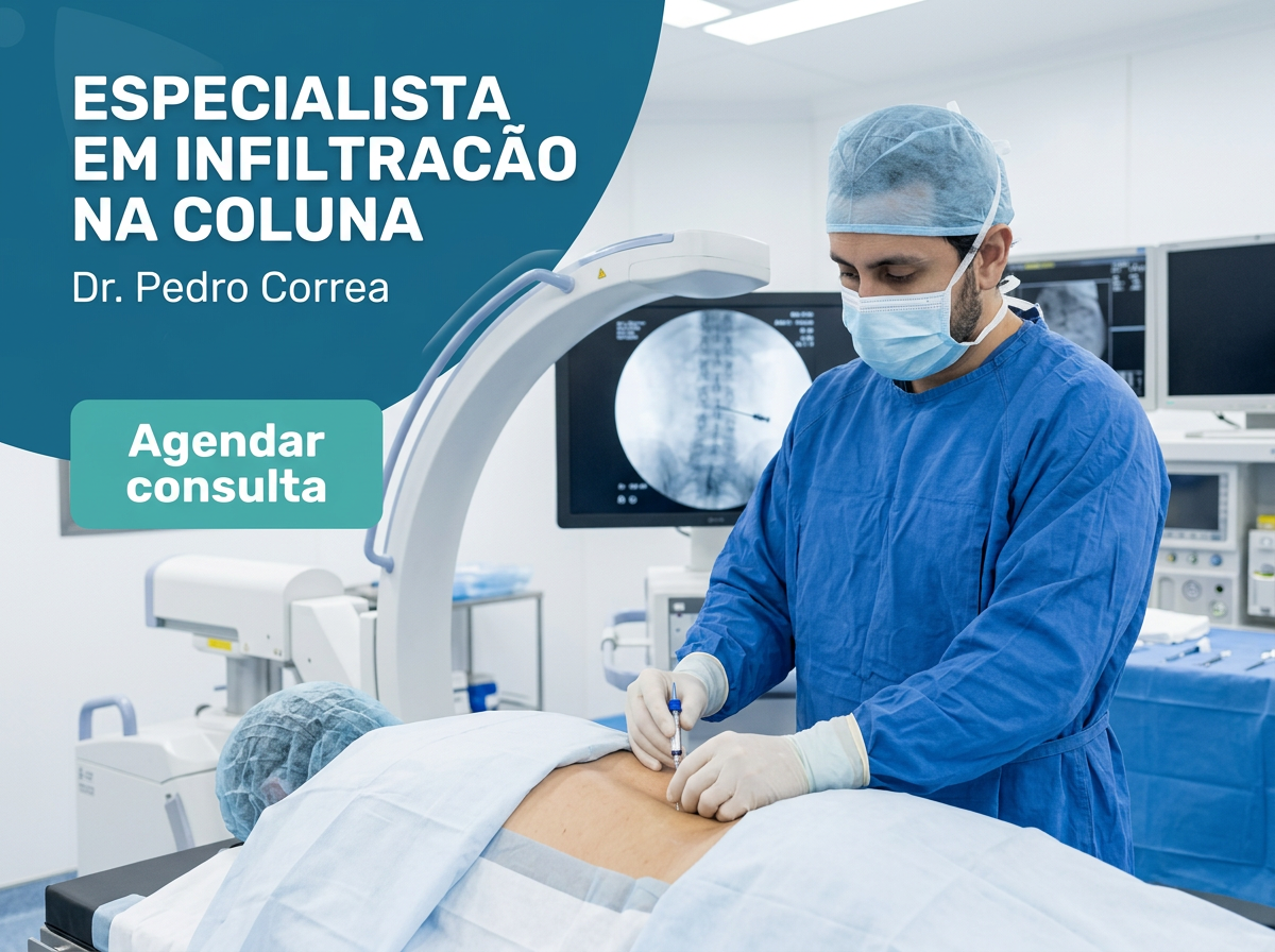 Especialista em Infiltração na Coluna: Quando Procurar 3 Indicações da infiltração na coluna: radiculopatia, síndrome facetária e estenose foraminal — Dr. Pedro Correa