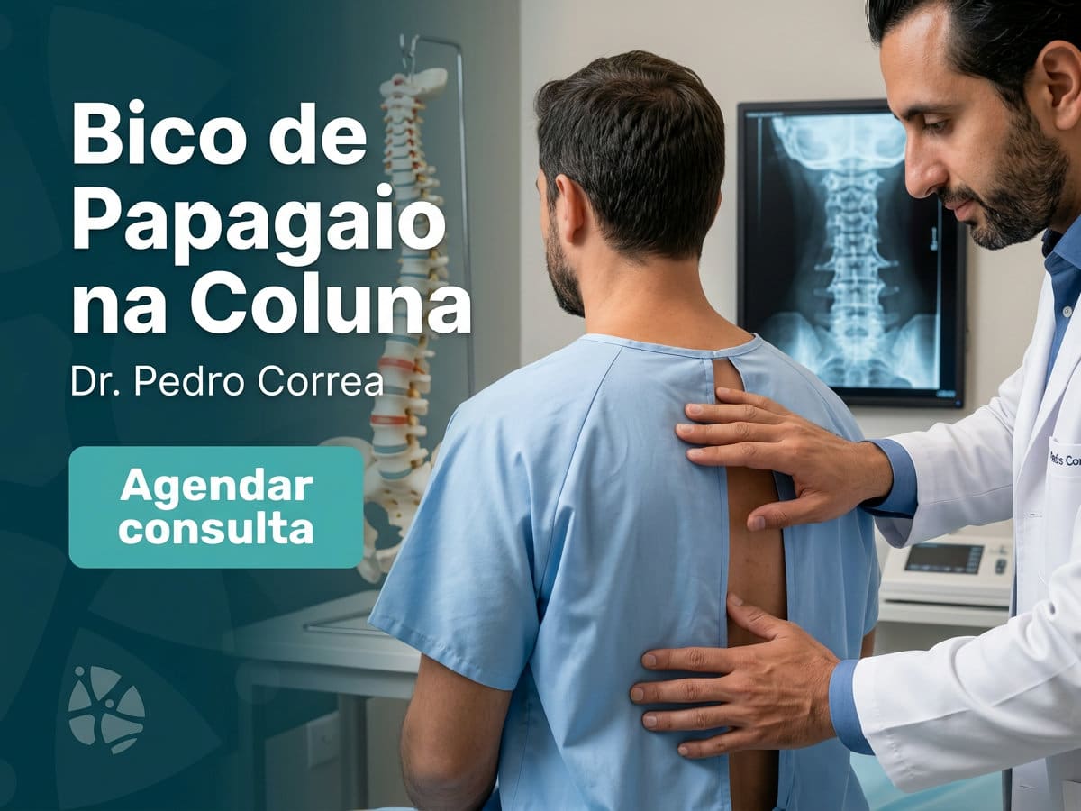 Bico de papagaio na coluna: especialista ou clínico geral? 2 Ortopedist analis radiografi de colun com paciente no consultório. — bico de papagaio n colun