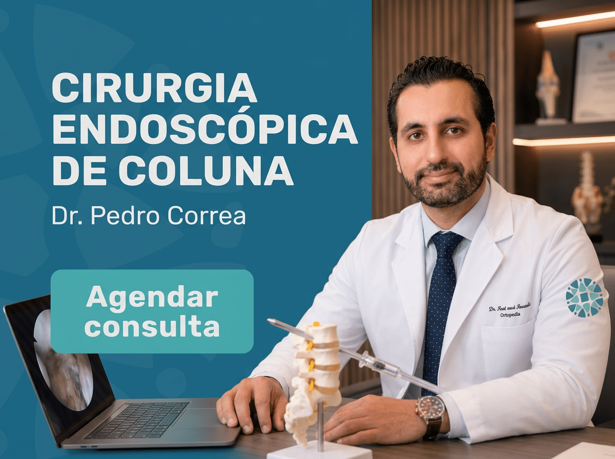 Cirurgia endoscópica de coluna: quando procurar ajuda 2 Cirurgião examinando ressonância de coluna ao lado da paciente em consultório