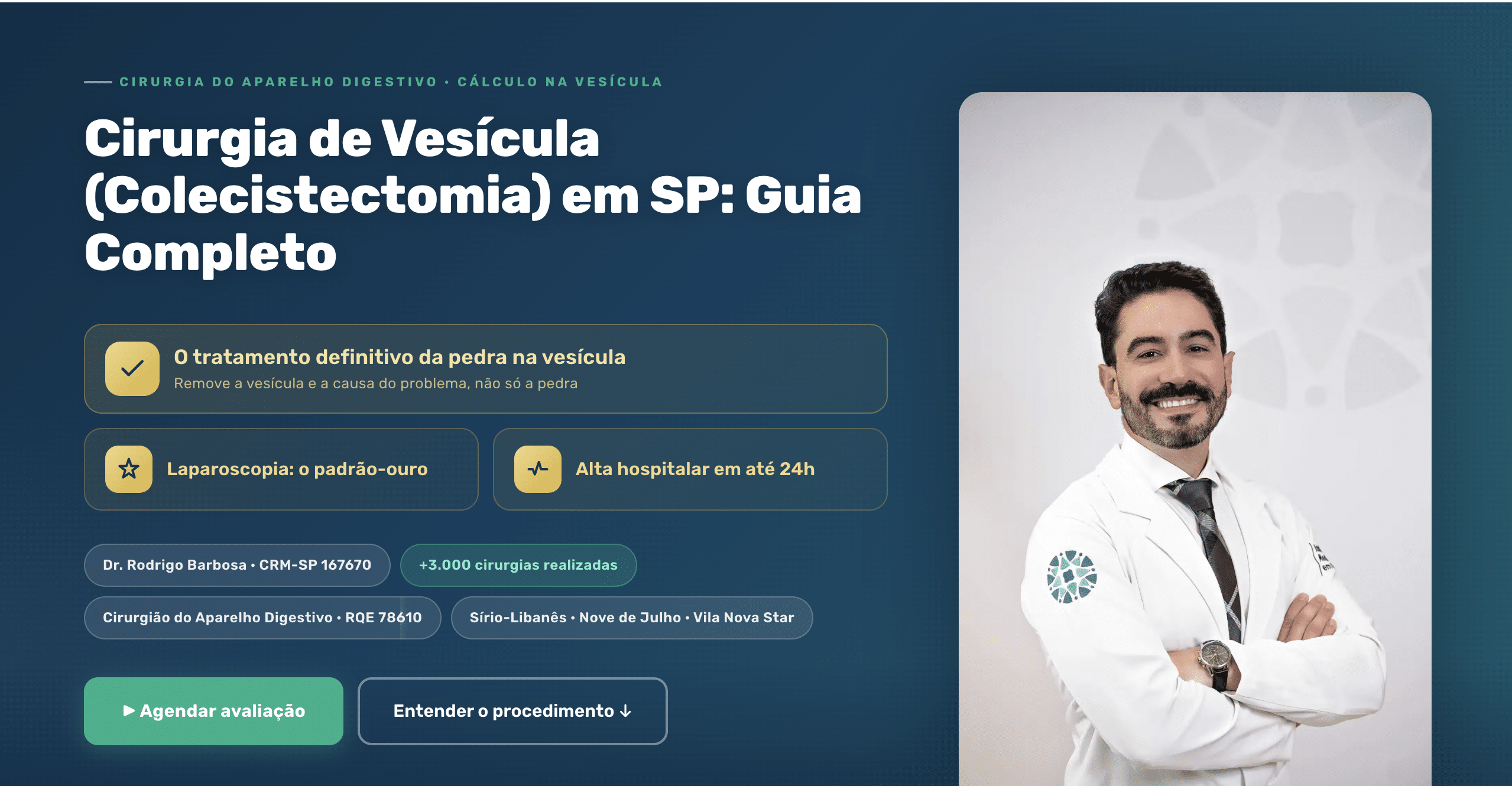 Cirurgia de Vesícula (Colecistectomia) em SP: Guia Completo 1 Dr. Rodrigo Barbosa, cirurgia de vesícula por videolaparoscopia em São Paulo