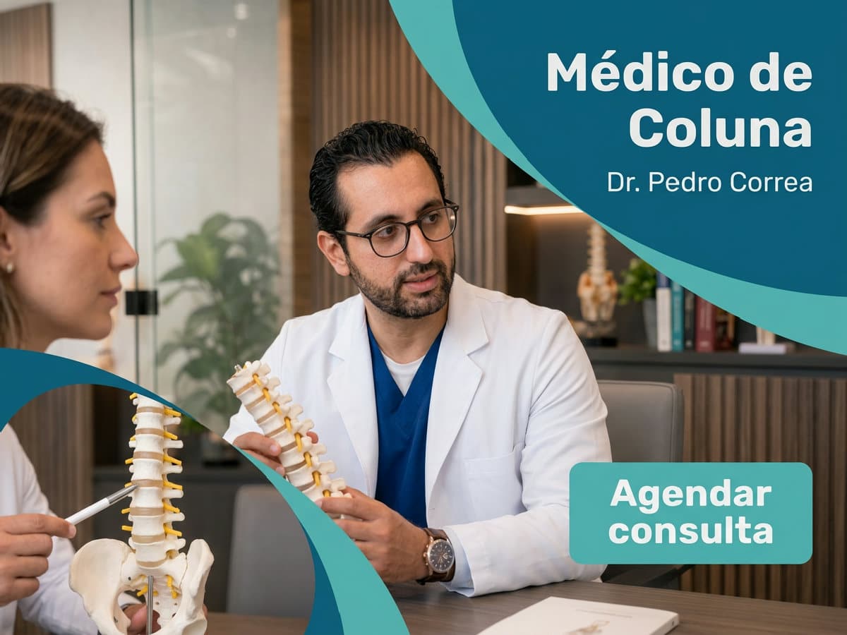 Médico de Coluna pela SulAmérica em SP 4 Ortopedista analisando ressonancia da coluna com paciente em consultorio. — médico de coluna pela sulamerica