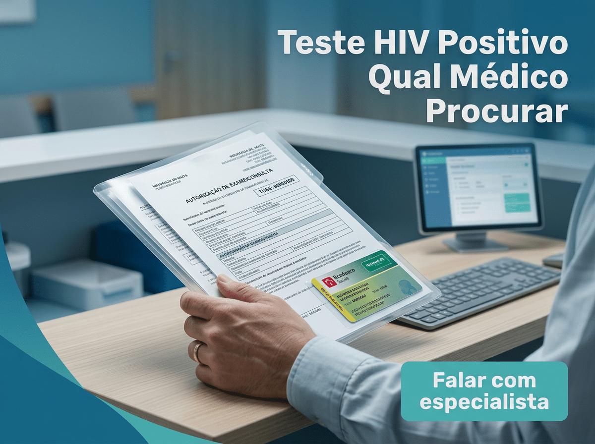 Teste HIV positivo, qual médico procurar antes de tratar? 2 Infectologista orientando paciente durante consulta de acompanhamento no consultório.