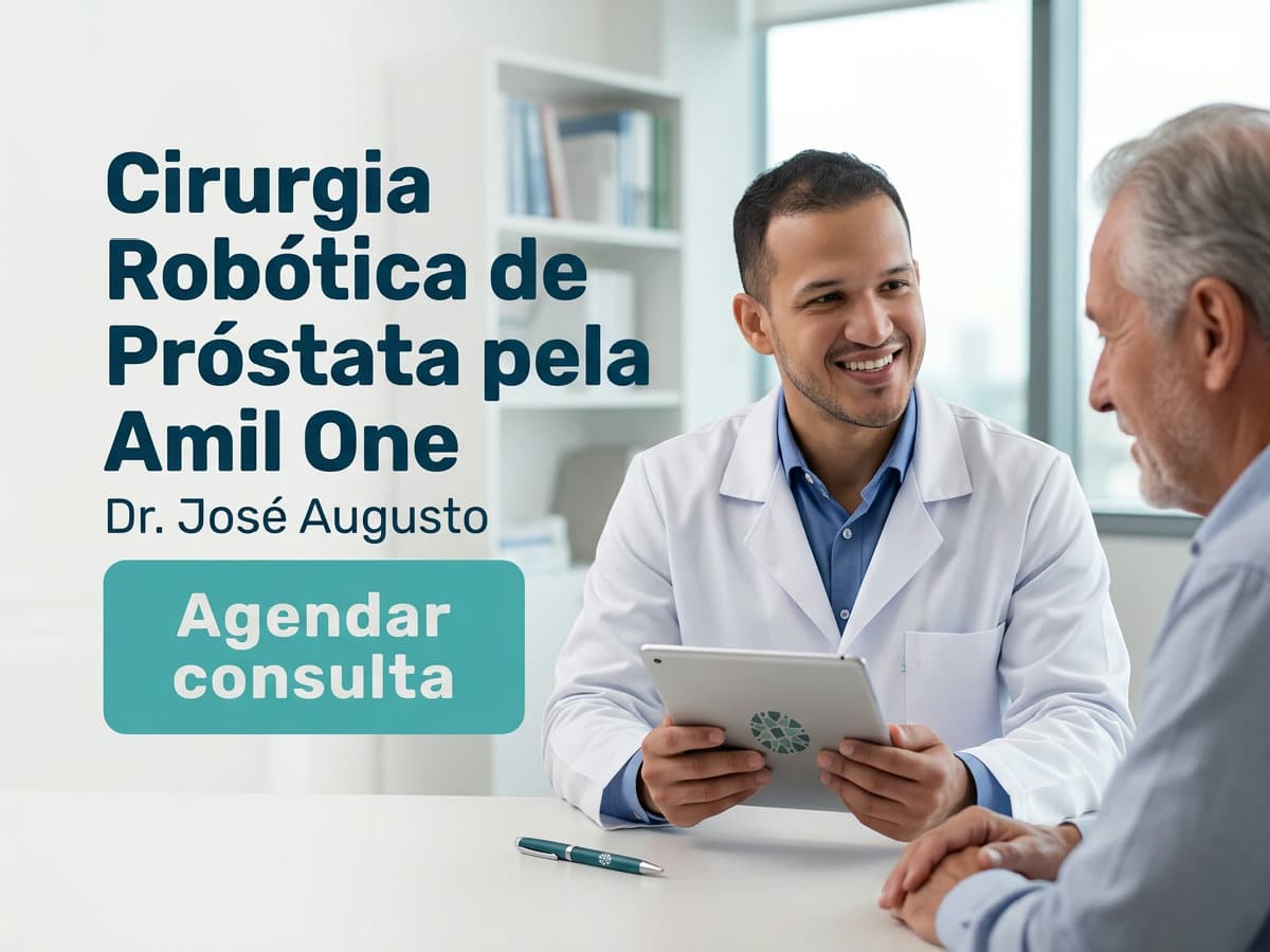 Cirurgia Robótica de Próstata pela Amil One 4 Cirurgião no console robótico durante procedimento em centro cirúrgico — Cirurgia Robótica de Próstata pela Amil One