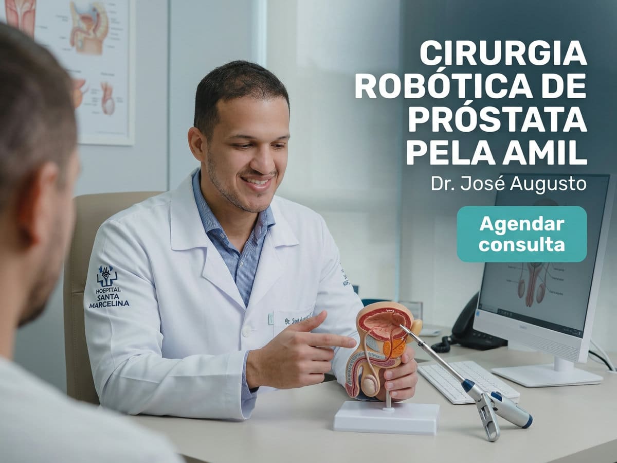 Cirurgia Robótica de Próstata pela Amil em São Paulo 4 Cirurgião no console robótico durante procedimento em centro cirúrgico — Cirurgia Robótica de Próstata pela Amil