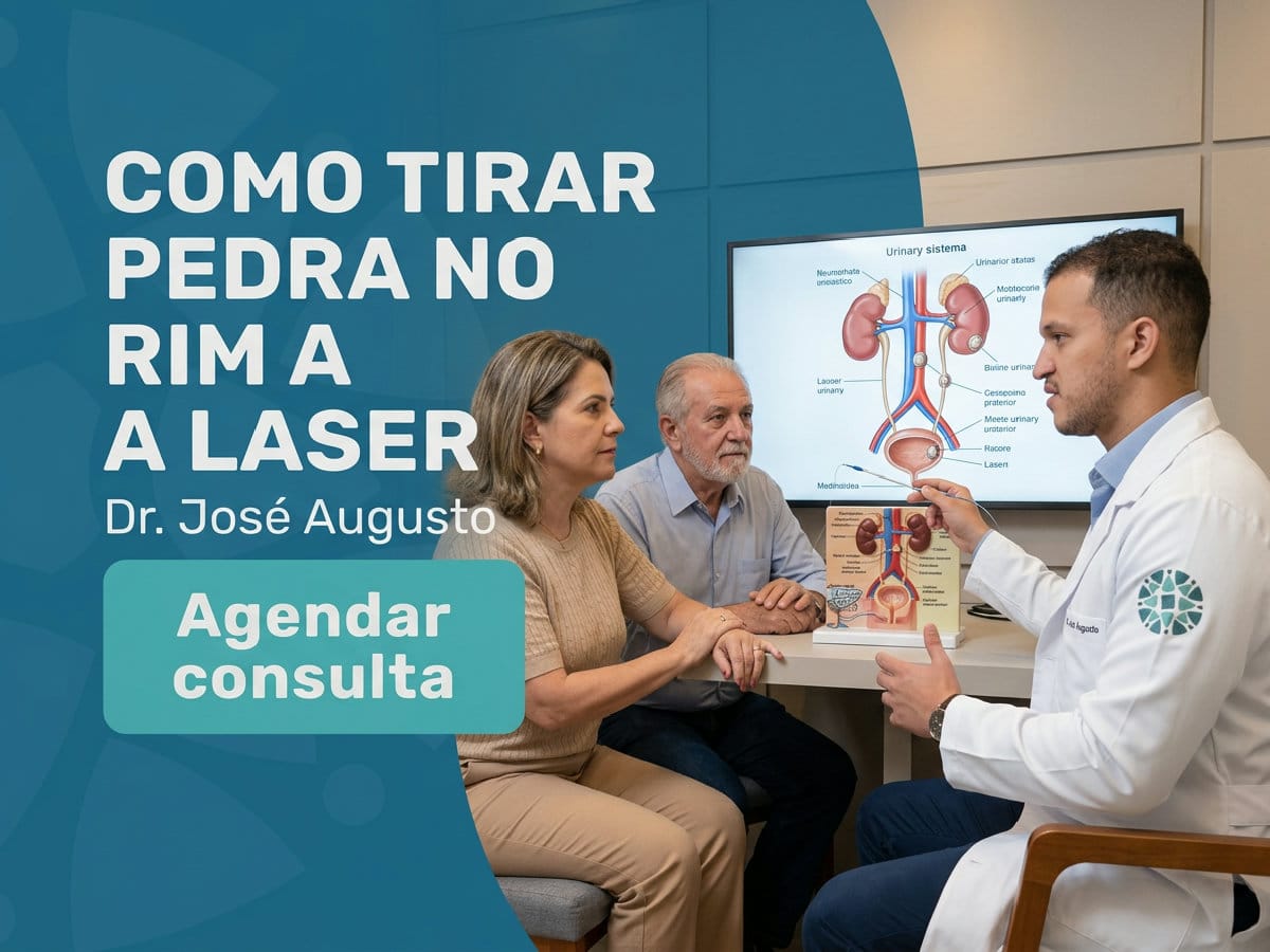 Como Tirar Pedra no Rim a Laser em SP | São Paulo 4 Urologista analisa tomografia renal com paciente e acompanhante no consultório — Como Tirar Pedra no Rim a Laser em SP