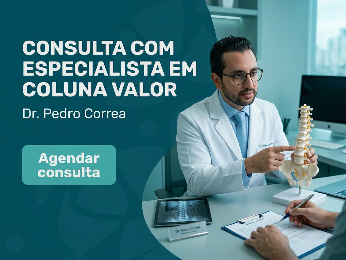Consulta com Especialista em Coluna Valor: Quando É Indicado 4 Ortopedista analisando ressonância da coluna com o paciente em consultório — consulta com especialista em coluna valor