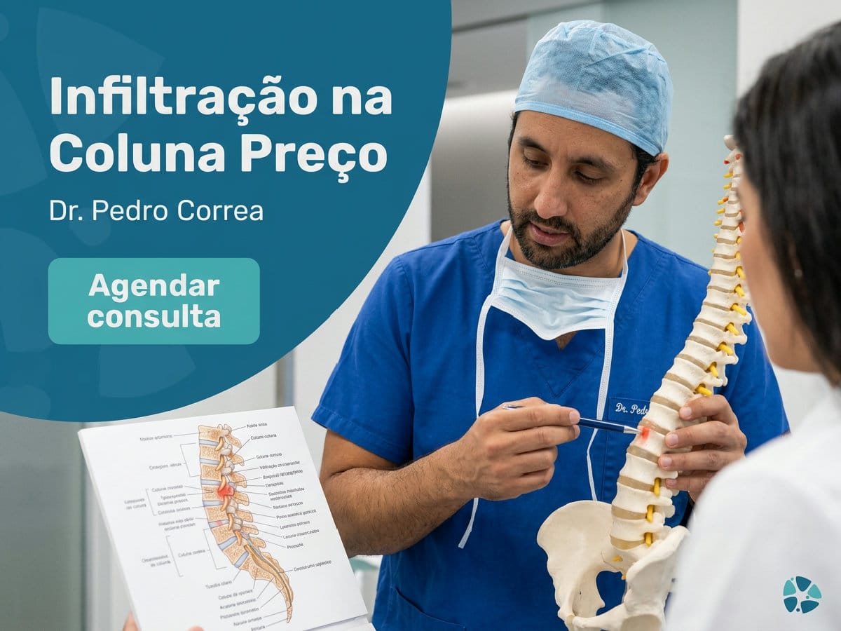Infiltração na Coluna Preço: Mitos e Verdades 4 Médico avaliando exame de coluna com paciente no consultório — infiltração na coluna preço