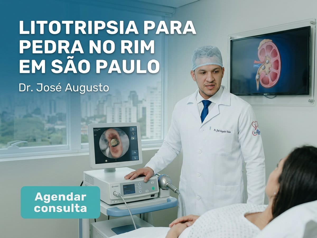 Litotripsia para pedra no rim em São Paulo 4 Urologista analisando tomografia de cálculo renal em consultório — Litotripsia para pedra no rim em São Paulo
