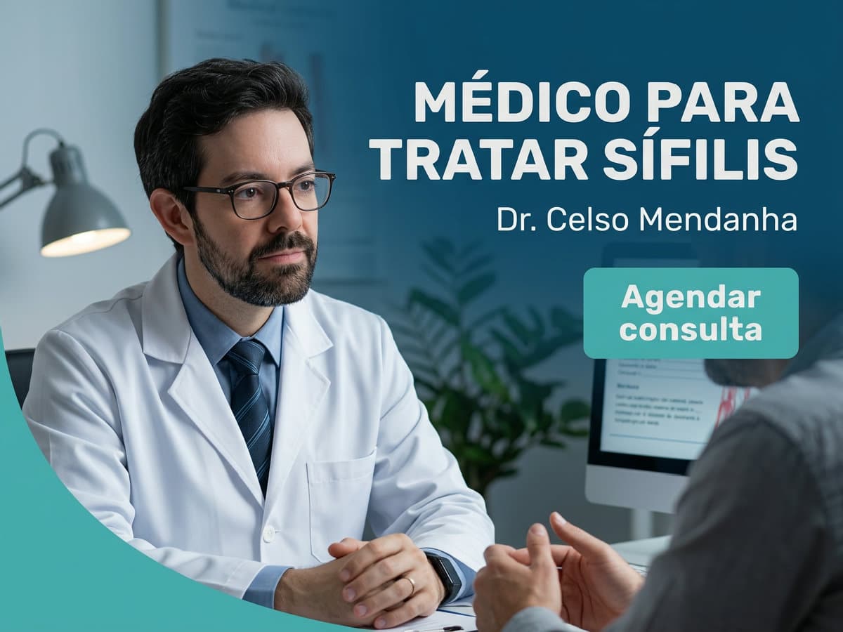 Médico para Tratar Sífilis: Qual Especialista Procurar? 4 Infectologista revisando resultado de sorologia com paciente em consultório — médico para tratar sífilis