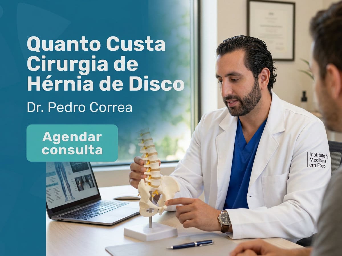 Quanto Custa Cirurgia de Hérnia de Disco: Primeira Consulta 4 Ortopedista de coluna analisando ressonância magnética com o paciente no — quanto custa cirurgia de hérnia de disco
