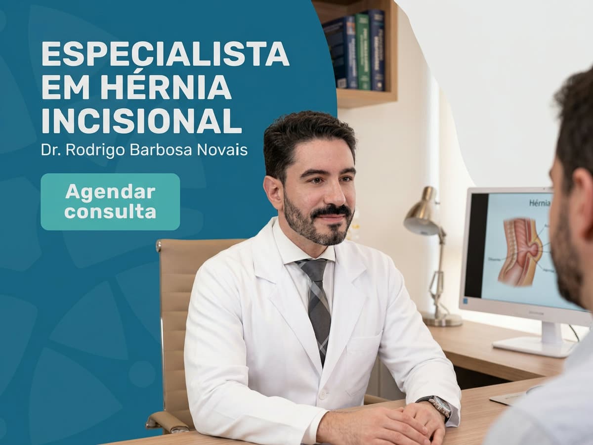 Especialista em Hérnia Incisional 4 Exame físico da parede abdominal durante a avaliação — especialista em hérnia incisional