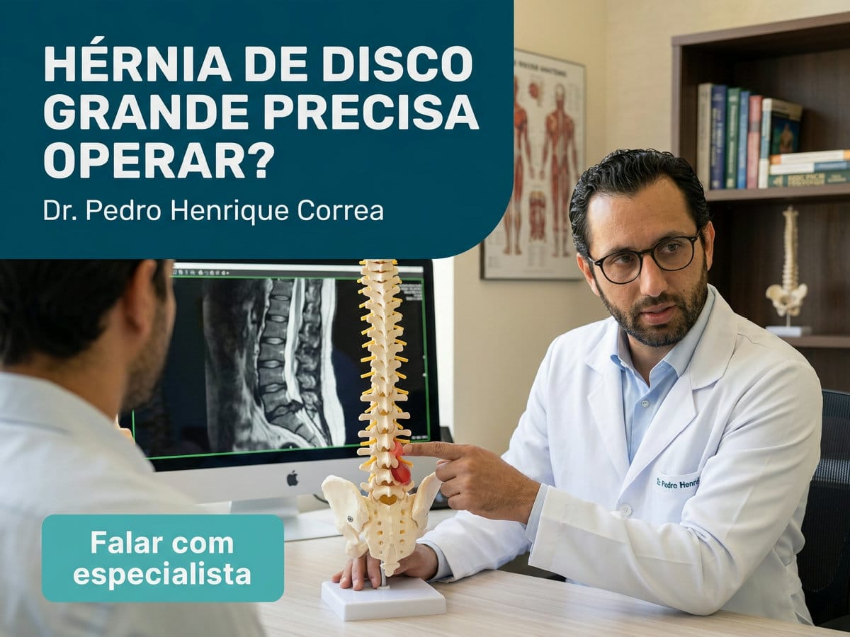 Hérnia de disco grande precisa operar? 4 Dr. Pedro Henrique Correa em atendimento clínico — hérnia de disco grande precisa operar?
